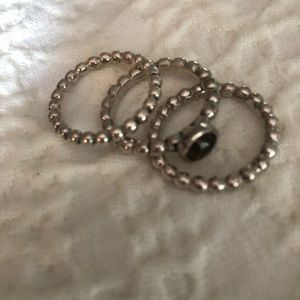 Pandora rings in sterling silver (set of 3)